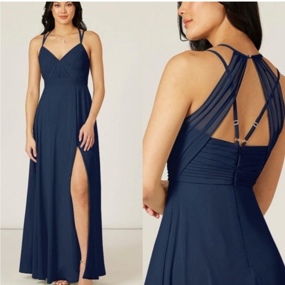 NWT Azazie Aubrey Dark Navy Bridal, Prom Gown, Size 6